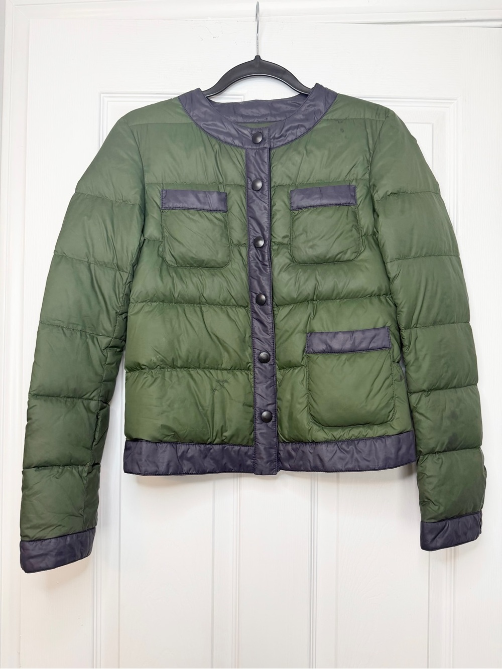 Loro Piana Size XXS • Green Down Cropped Puffer Jacket Quilted.